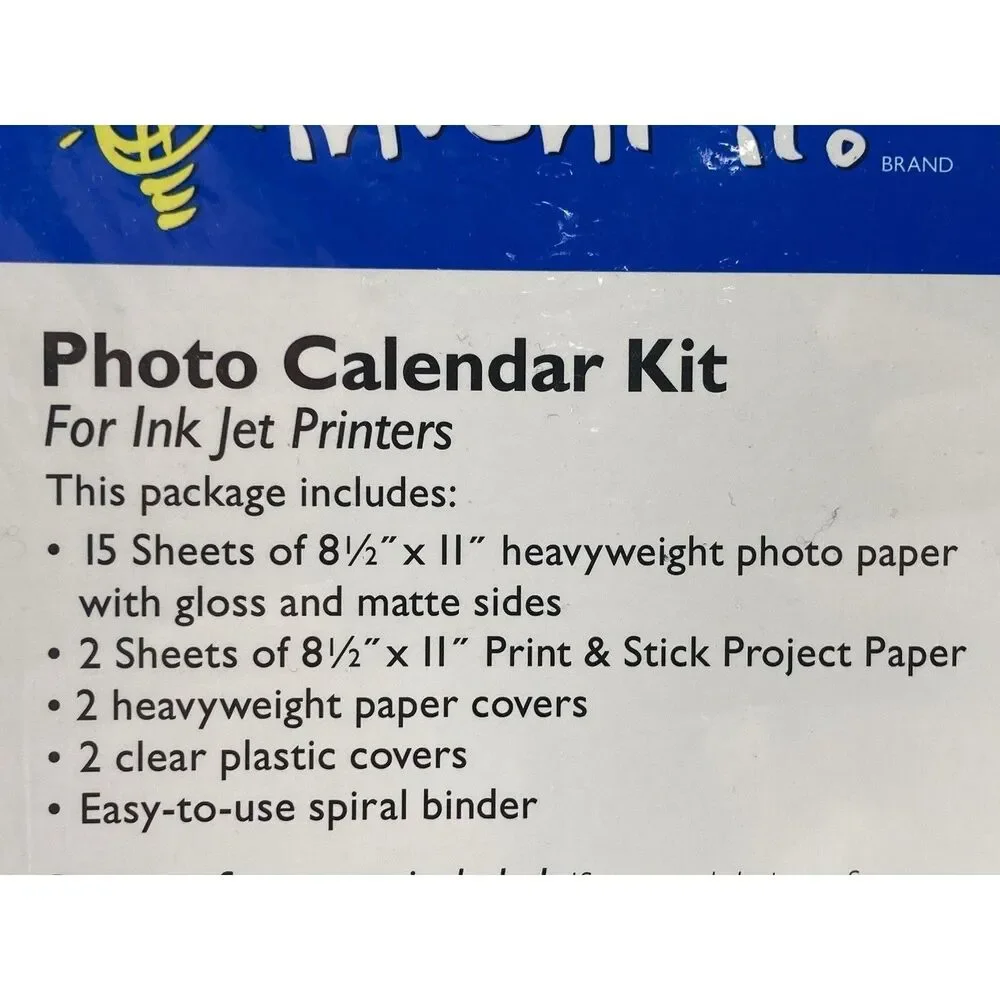 Invent It! Photo Calendar Kit - 15 Double Sided Sheets - New!